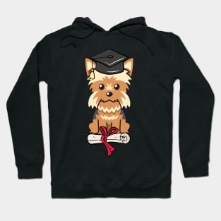 Funny yorkshire terrier is graduating Hoodie